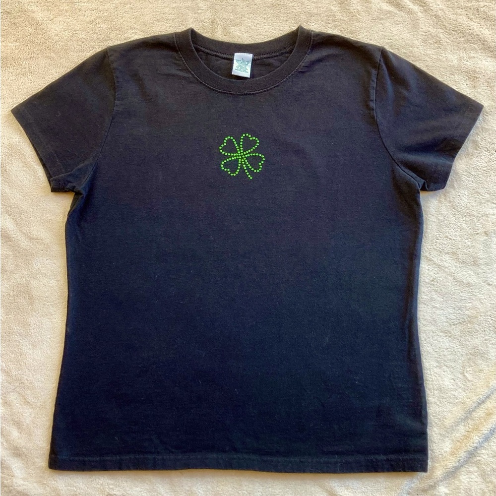 Rhinestone Shamrock Shirt (L)